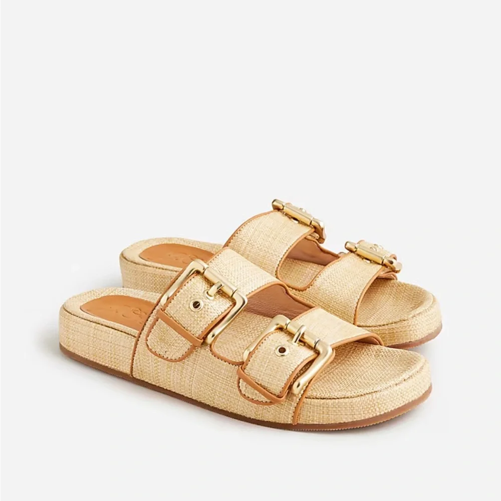 J. Crew Two-Strap Woven Buckle Sandals - Picture 1 of 7